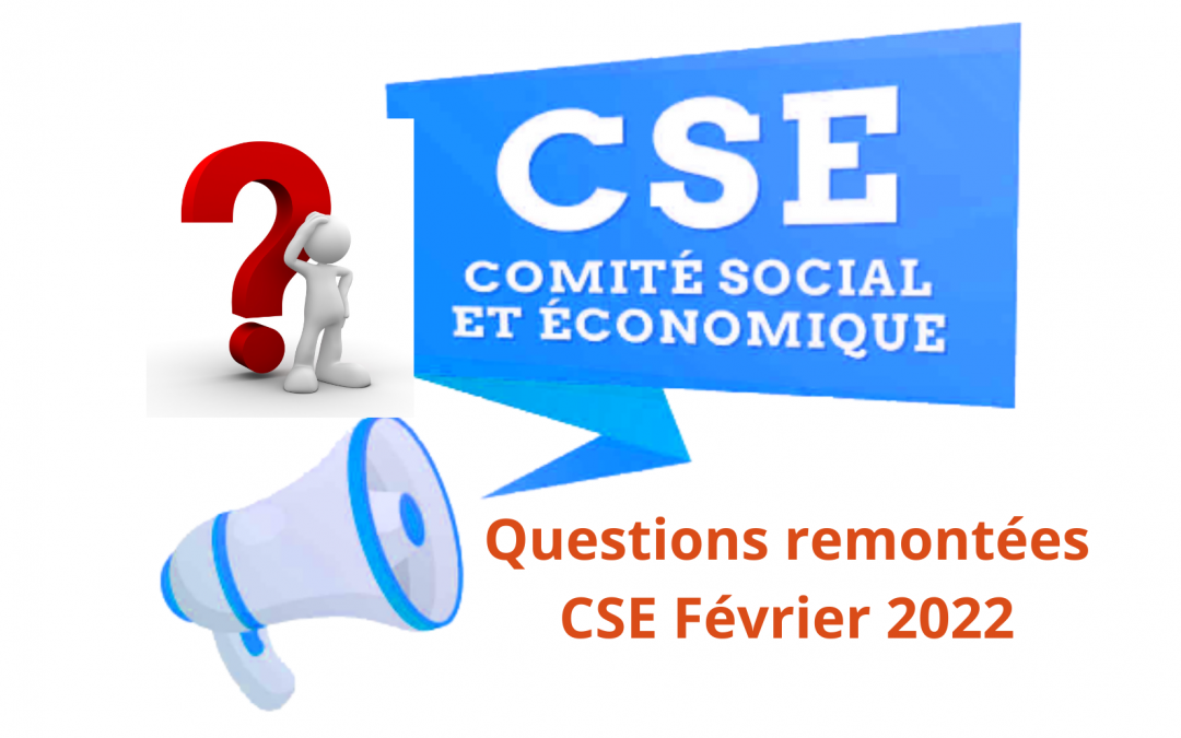 CSE FEVRIER 2022: Questions remontées par les représentants de la CFDT