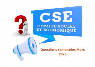 CSE mars 2023 Questions des salariés remontées par vos représentants du personnel