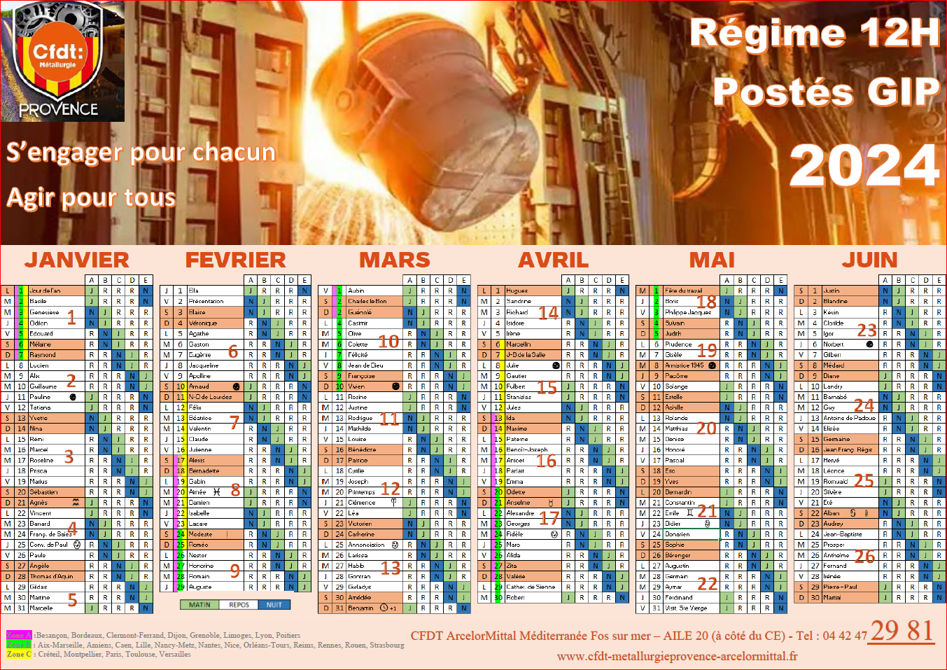 CALENDRIER JOURNALIER
